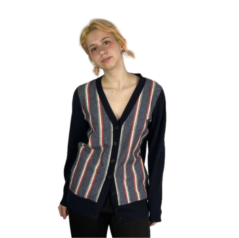 J. Crew Navy Cardigan with Cashmere - Picture 1 of 12